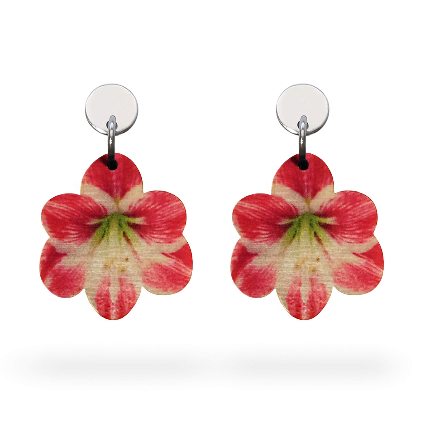 Punaiset amaryllis kukka korvakorut.