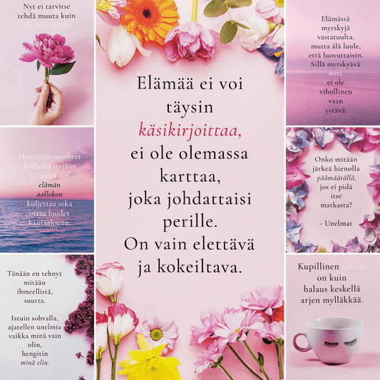 Ajatusaallokko postikortti lajitelma 7 korttia.