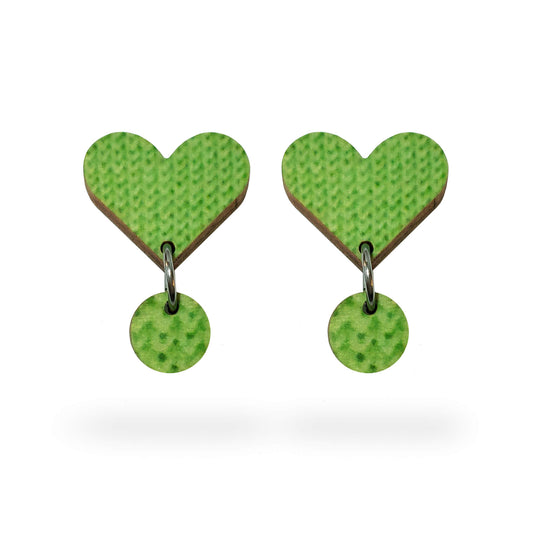 Vihreät sydän korvakorut. 